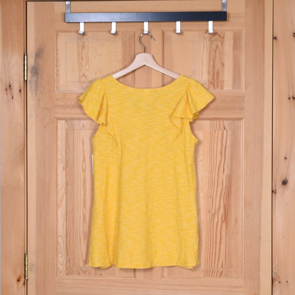 NWT Old Navy Yellow Tie Up Flutter Sleeve Tee Tall - Picture 2 of 6